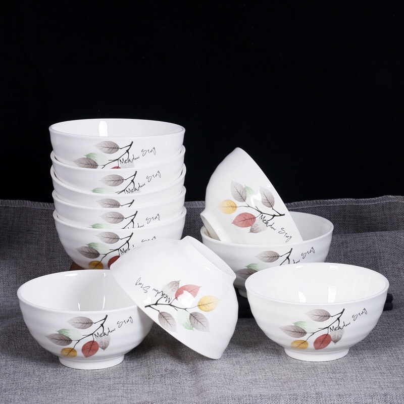 Bộ 10 chén sứ cao cấp - bộ 10 chén sứ hoa văn - CHÉN ĂN CƠM-QUÀ TẶNG-MẪU NGẪU NHIÊN