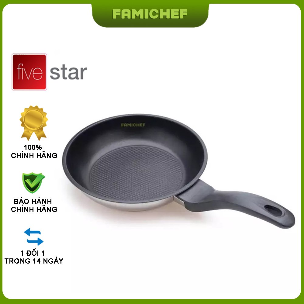 Chảo inox chống dính 3 đáy fivestar fsc20001 20cm