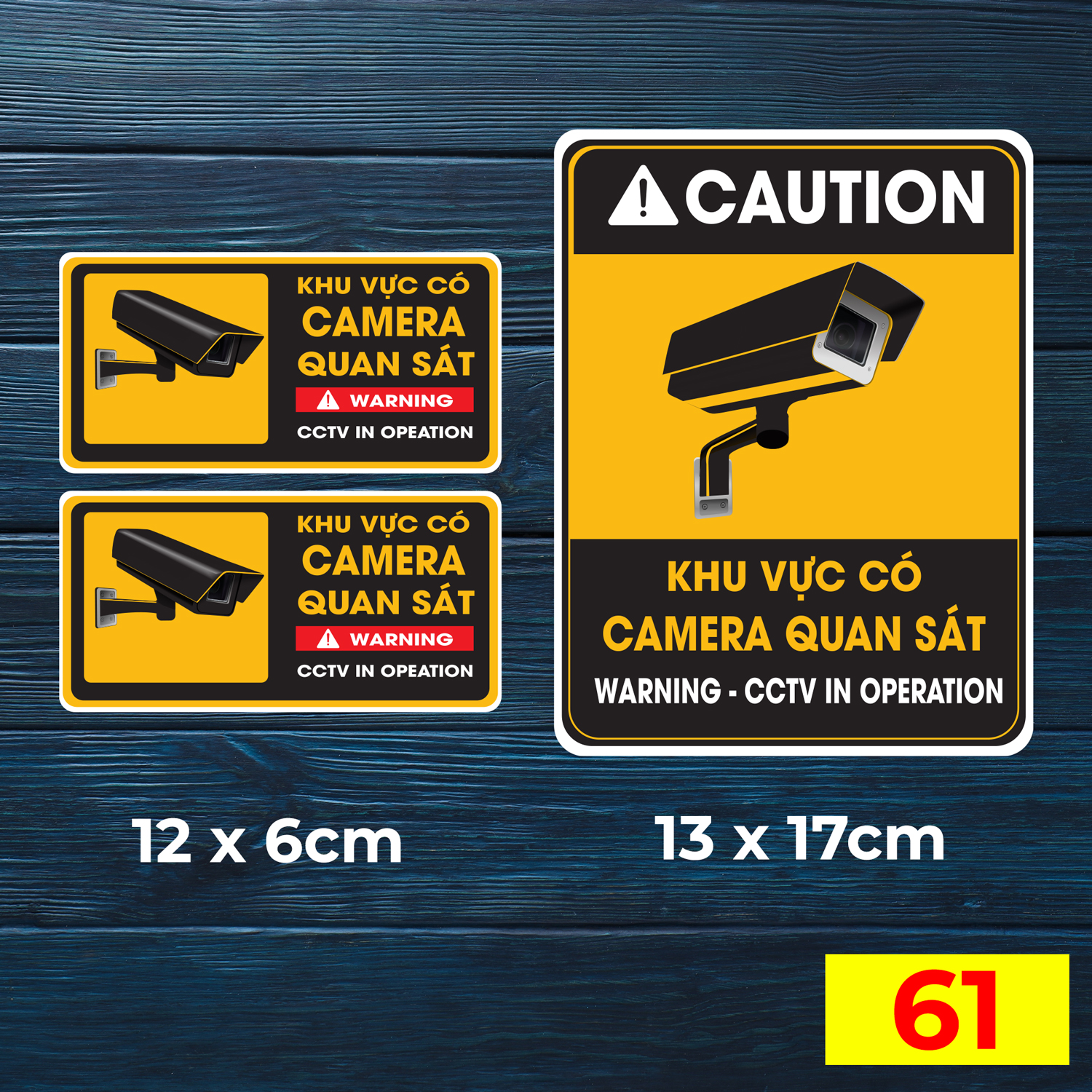 Miếng dán decal khu vực có camera quan sát đang hoạt động security CCTV in Operation cảnh báo an ninh - Mã: 61