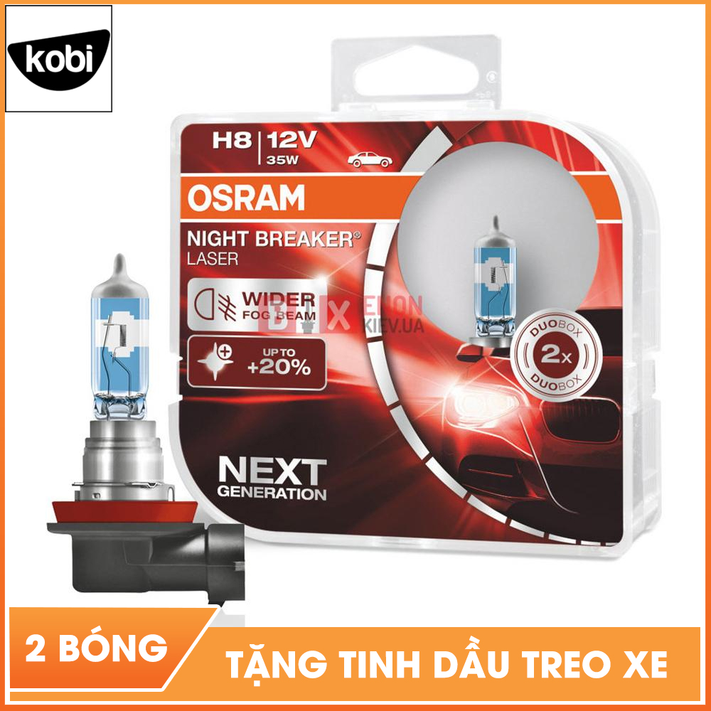 Bóng đèn osram night breaker laser H8 12V 35W siêu sáng, đèn gầm cho ô tô, tăng sáng 150%, chiếu xa 150m, tăng ánh sáng trắng 20%, chính hãng osram, bền