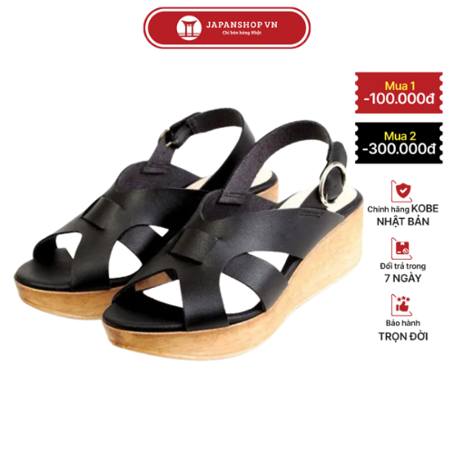 Giày sandal nữ đế xuồng KOSU 92858 cao cấp siêu nhẹ, cao 5,5 cm made in Japan Kobe Nhật Bản