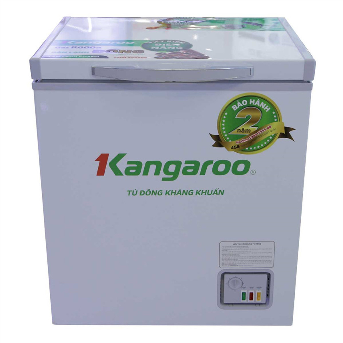 Tủ đông kangaroo kg168nc1, 90lít,1 cửa,1 chế độ, dàn đồng, có kháng khuẩn, màu trắng