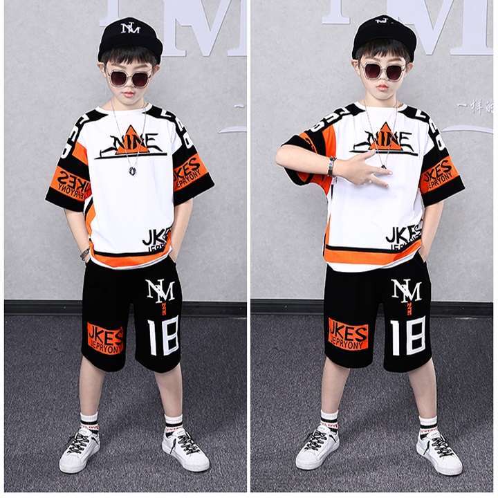 Đồ bộ bé trai, bộ quần áo bé trai habi fashion hb2226 họa tiết nine dễ thương cho bé trai 16-40kg