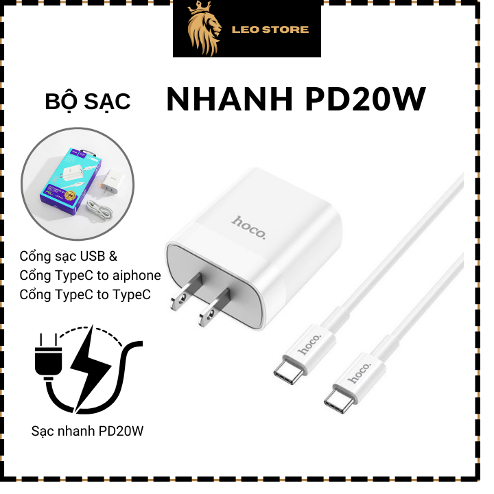 Bộ củ cáp sạc nhanh pd20w c80/c80a typec to typec, typec to lightning 2 cổng usb và typec sạc nhanh cho iphone 7plus 8plus x xs xr 11 12 13 14 pro promax, samsung, oppo, xiaomi, android..