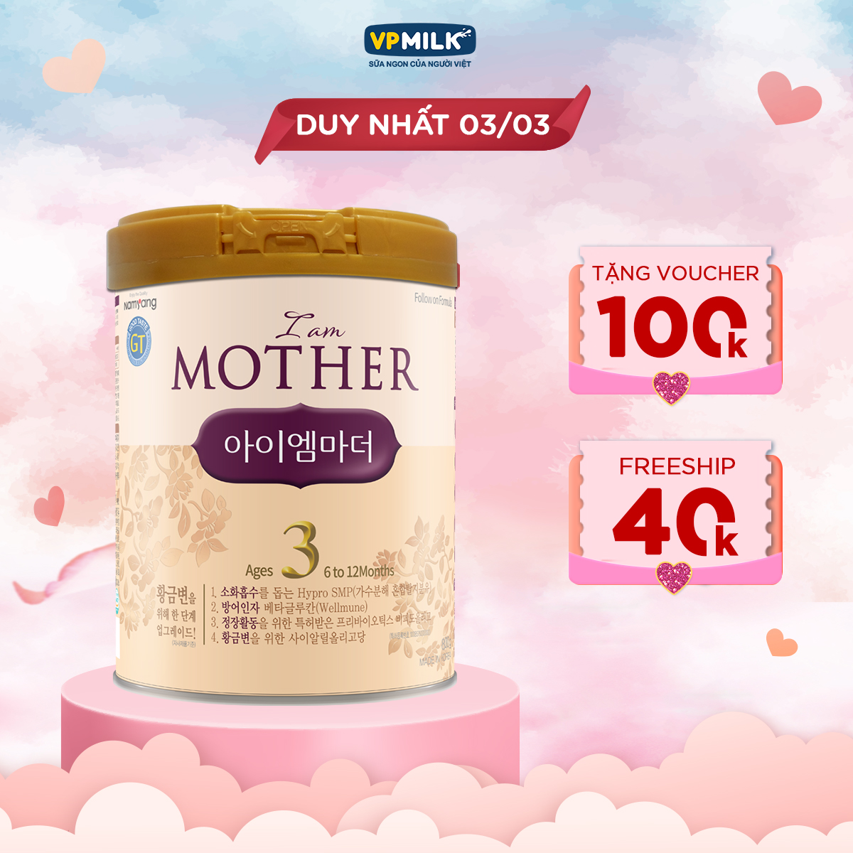 [DATE 07/2024] Sữa Bột I Am Mother 3 800G Nhập Khẩu Cho Trẻ Từ 6-12 Tháng