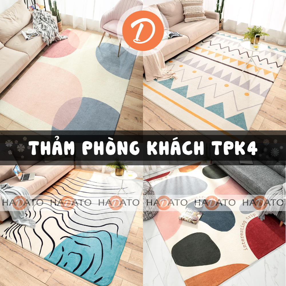 Thảm trải sàn Thảm phòng khách Thảm phòng ngủ trang trí decor nội thất siêu đẹp, chất liệu lông cừu cao cấp - TPK 4