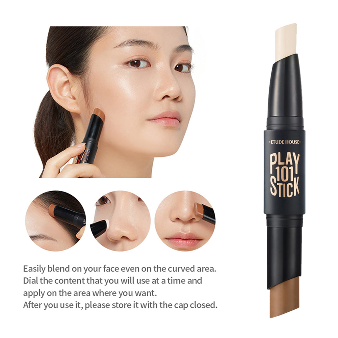 Thỏi tạo khối + bắt sáng 2 đầu etude house play 101 stick