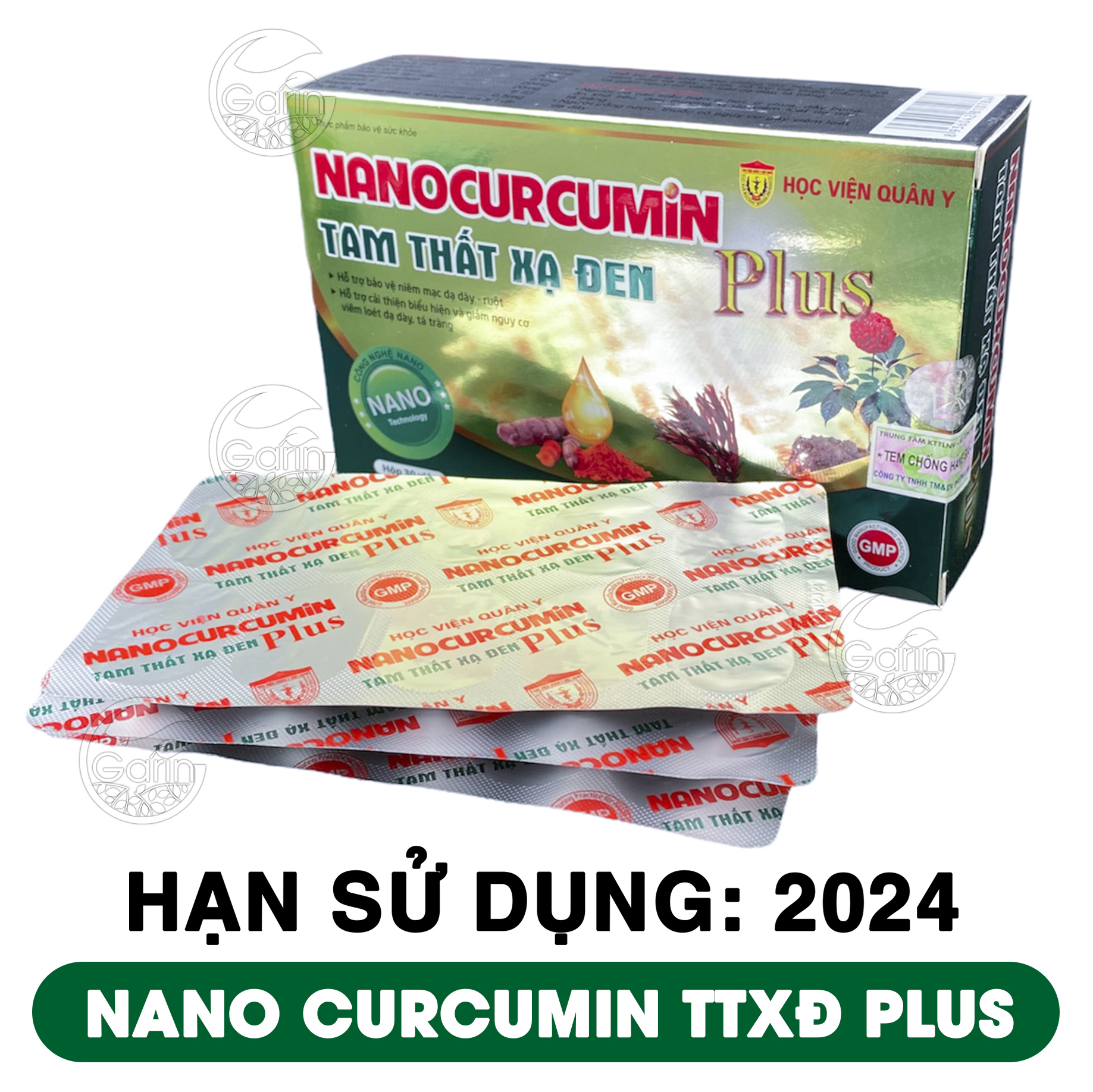 Nano curcumin tam thất xạ đen plus Học Viện Quân Y 30 viên giảm viêm loét đau dạ dày tá tràng, tăng cường sức đề kháng, làm đẹp da, giảm tác dụng phụ khi hóa tri xạ tri BA TU SHOP