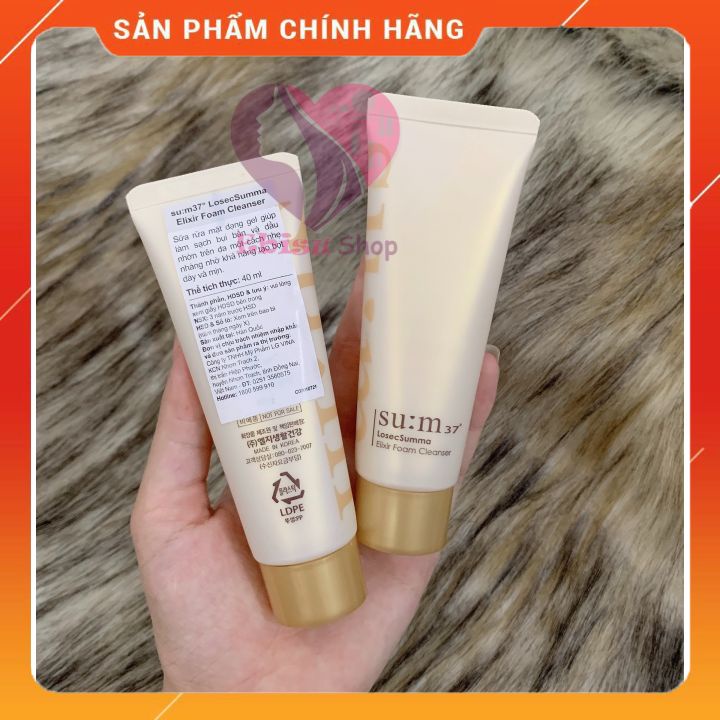 Sữa rửa mặt sum vàng losec summa elixir foam cleanser 40ml_date mới nhất