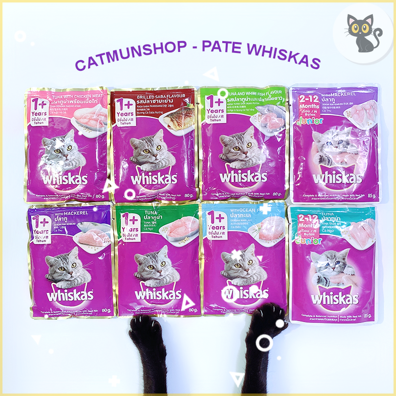 Pate Whiskas gói 80gr, shop Cat Mun