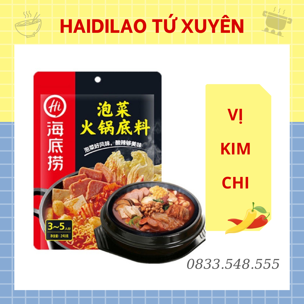 Cốt Lẩu Kim Chi Haidilao Đậm Vị Chua Cay Đặc Trưng, Gói Lẩu Kim Chi Chính Hãng Tứ Xuyên, Giao Ngay HN Trong 2h