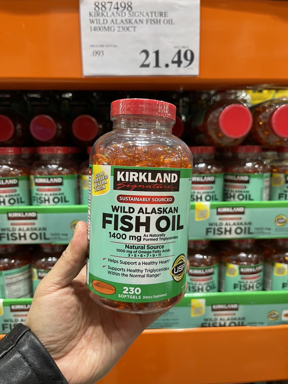 HÀNG MỸ Dầu cá Kirkland Wild Alaskan Fish Oil 1400mg 230 viên của Mỹ