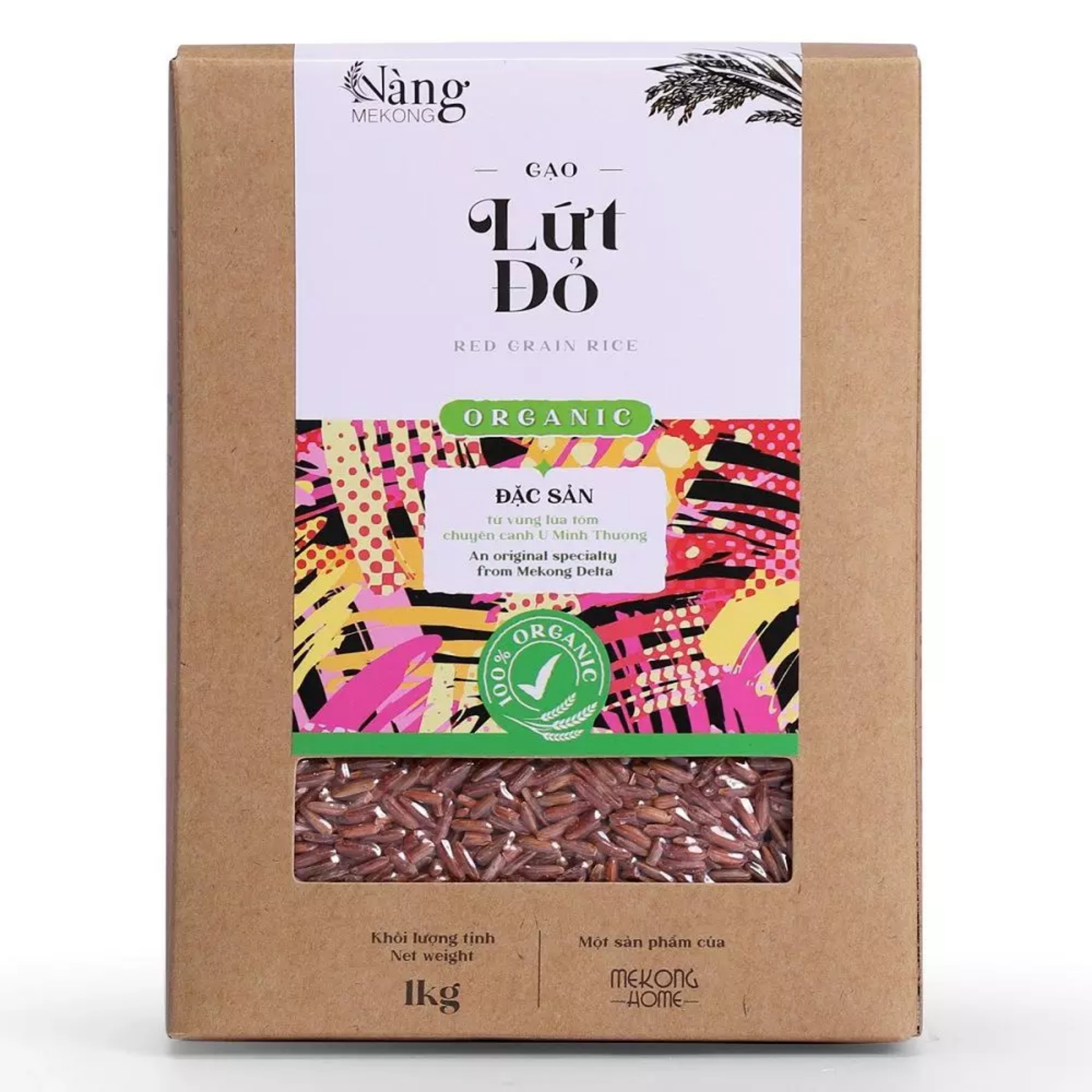 Gạo organic nàng mekong - lứt đỏ - 1kg