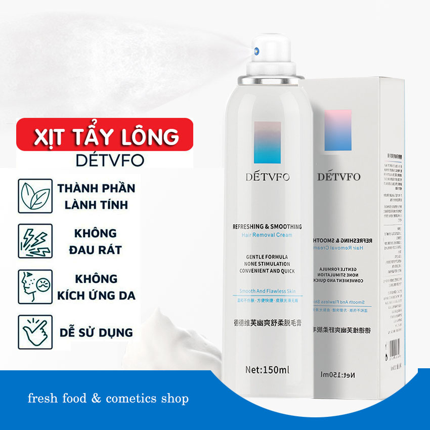 Kem Tẩy Lông Dạng Xịt DETVFO - Tẩy Lông Nhanh Gọn Dịu Nhẹ Lành Tính
