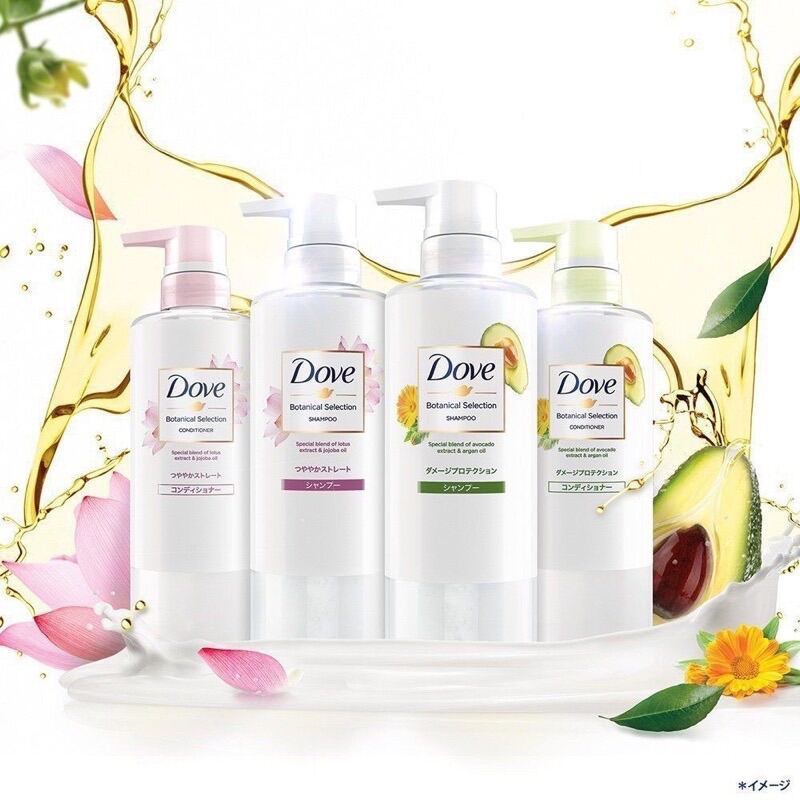 Dầu gội và Dầu xả Dove Hoa Sen & Nước Gạo/ Bơ & Dầu Argan 500ML