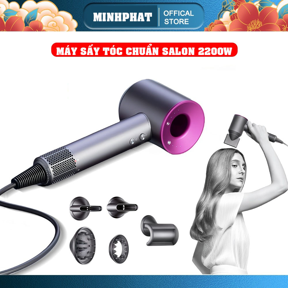 Máy sấy tóc tạo kiểu chuẩn salon, máy sấy tóc 3 chế độ công suất lớn 2200w 2 chiều nóng lạnh