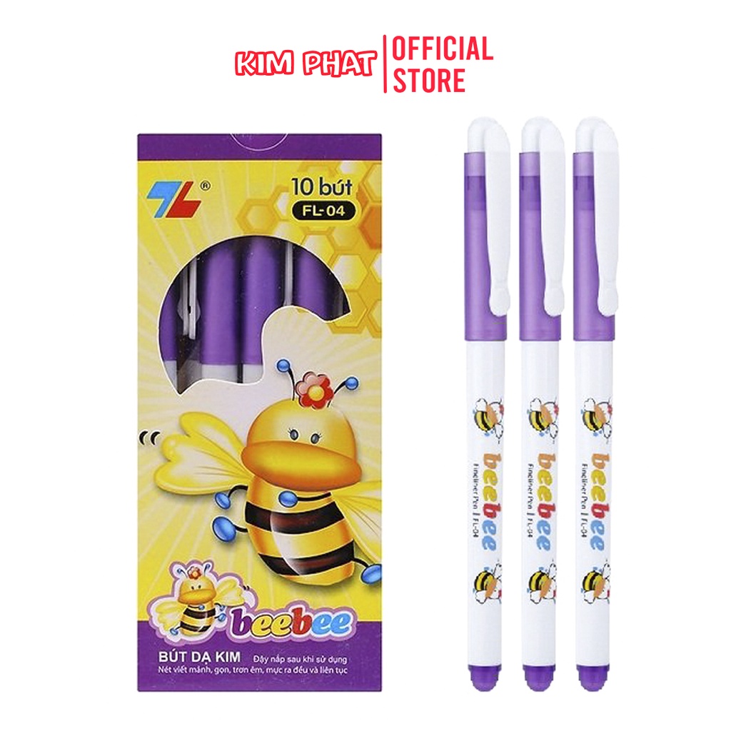Bút dạ kim Thiên Long FL-04 Beebee Doraemon đầu bi 0.3mm màu tím