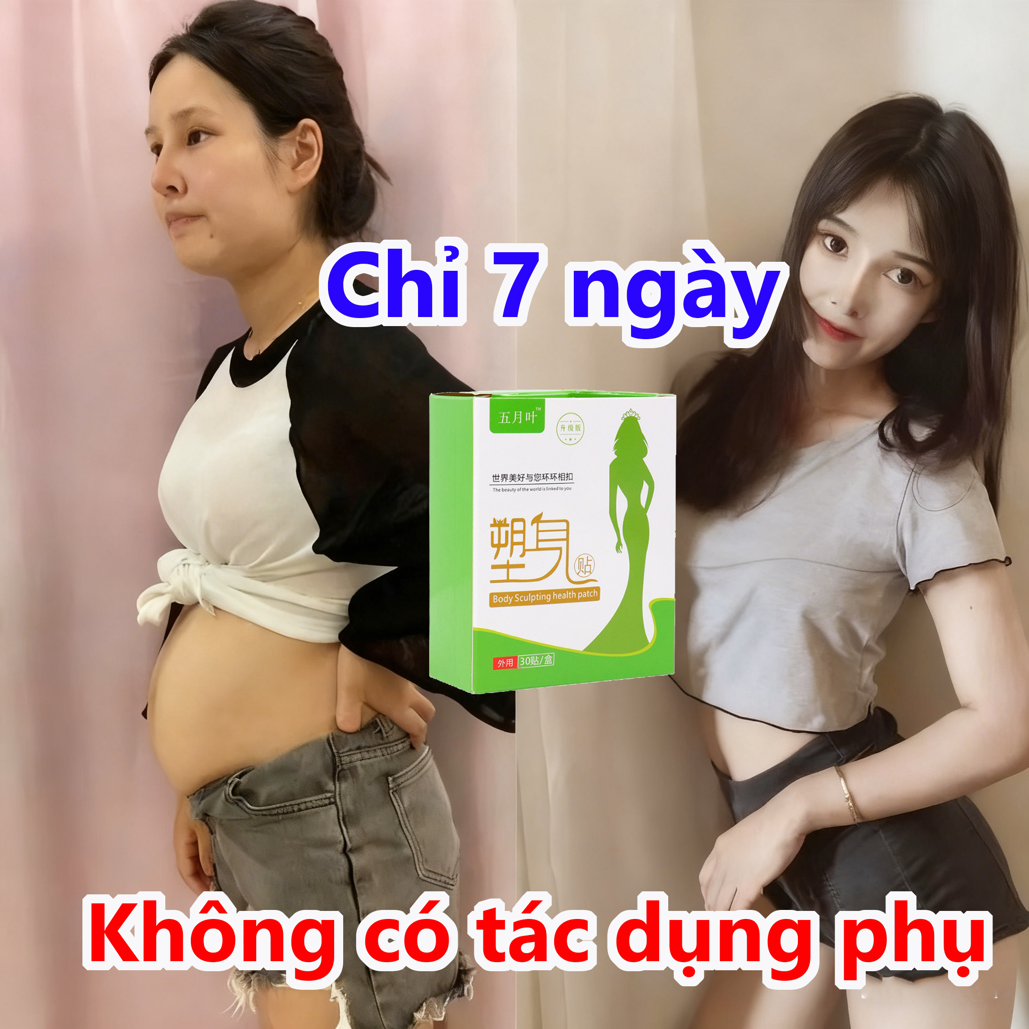 Miếng dán giảm béo,Kem giảm béo, nhanh chóng làm tan mỡ, không cần tập thể dục hay ăn kiêng, không tác dụng phụ.