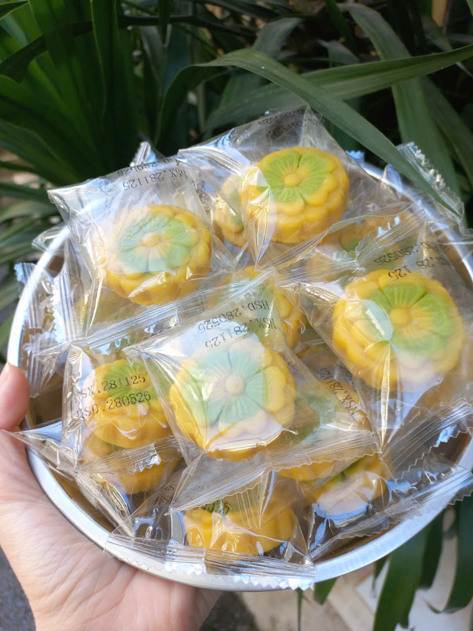 Bánh đậu xanh hoa mai ít ngọt 1KG - bánh kẹo Tết đồ ăn vặt tuổi thơ