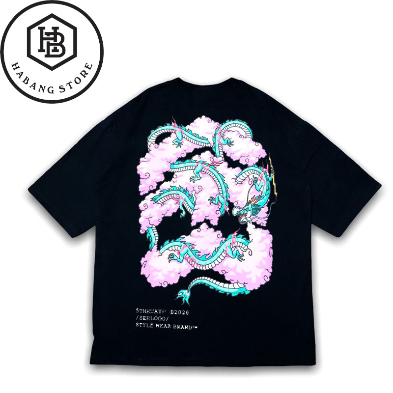 [HCM]ÁO THUN TAY LỠ IN HÌNH 5THEWAY DRAGON LOCAL BRAND UNISEX NAM NỮ VẢI COTON DÀY MỊN MÁT.