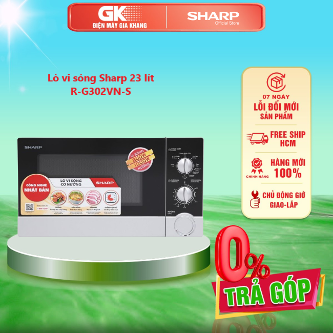 Lò vi sóng sharp 23 lít r-g302vn-s - giao toàn quốc - freeship hcm