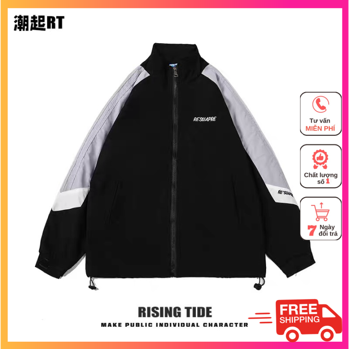 Áo khoác dù, áo khoác bomber cổ bẻ 2 lớp in logo resuapre cá tính thời trang hot