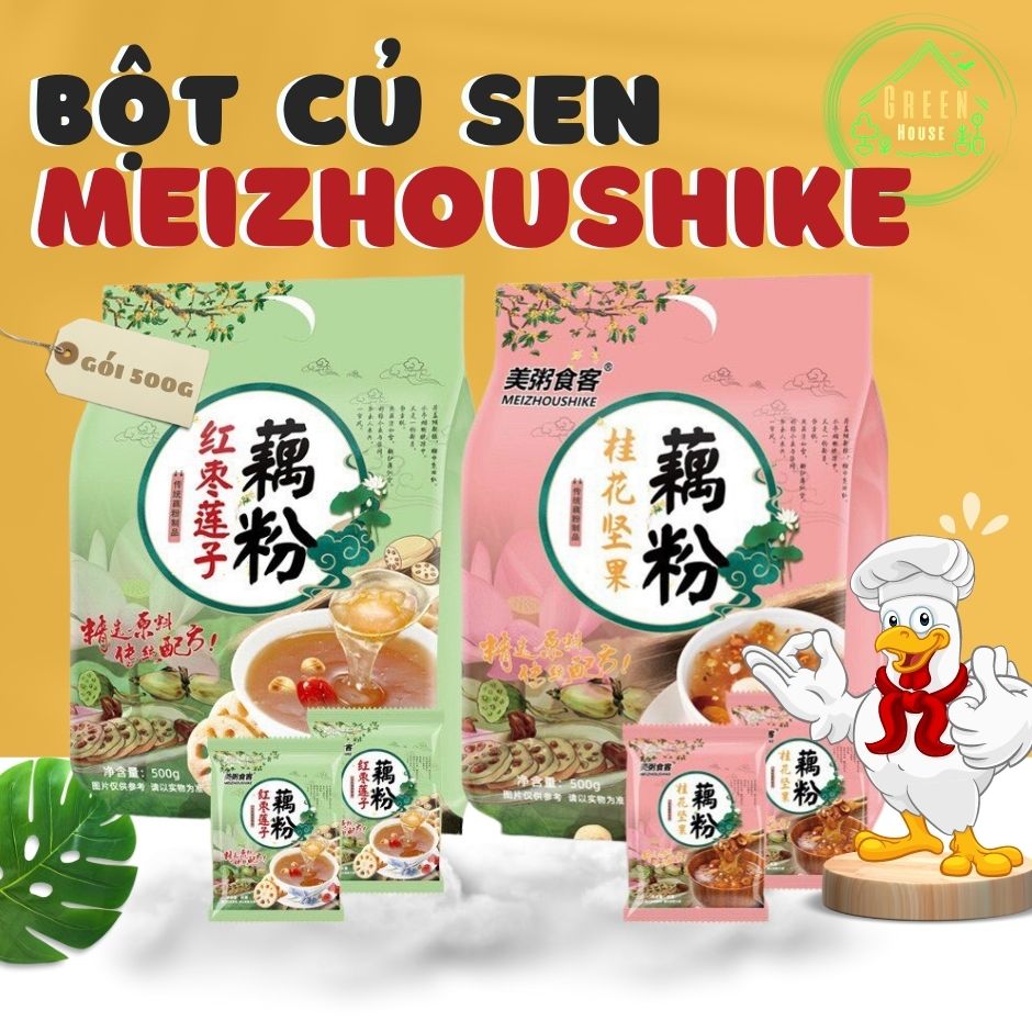 Bột Củ Sen Mix Táo Đỏ Ăn Kiêng, Dưỡng Nhan Meizoushike gói 500g chia nhiều túi nhỏ