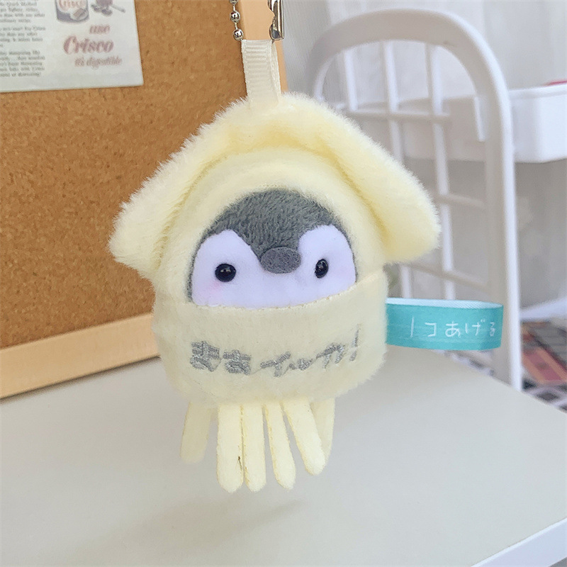 Móc khoá bông hình Chim cánh cụt Octopus dễ thương 7cm
