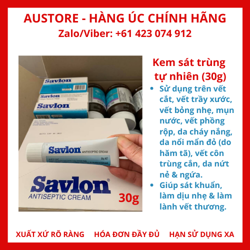 [Bill Úc] Savlon Antiseptic Cream Natural Healing 30g - Kem sát trùng tự nhiên Savlon được ưa chuộng #1 tại Úc