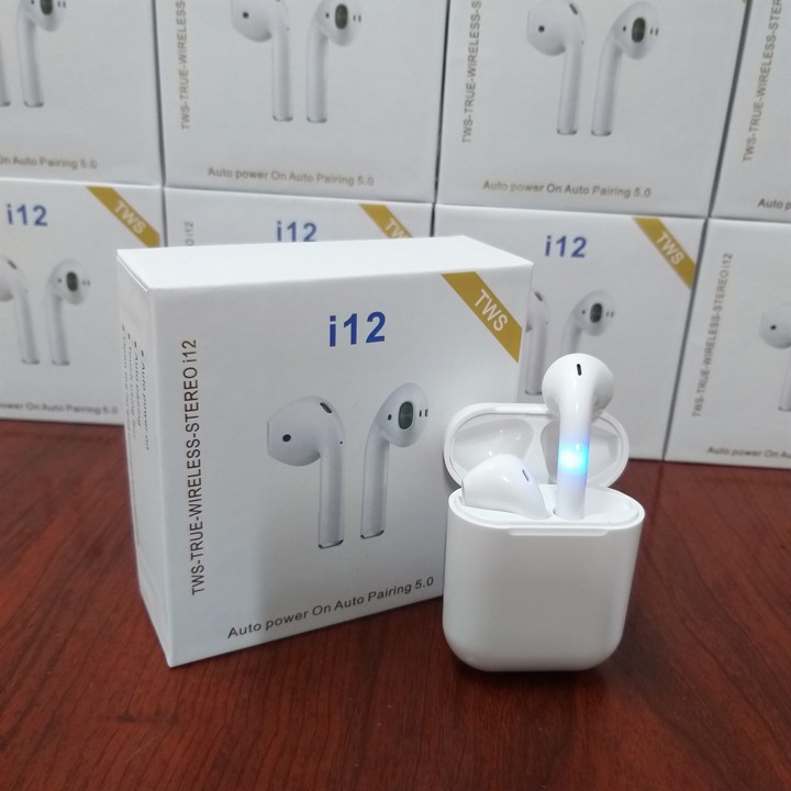 Tai nghe Bluetooth i12 TWS 5.0 Full Hộp Cáp Sạc Nhỏ Gọn Thời Thượng Hiện Đại - BH 3 Tháng