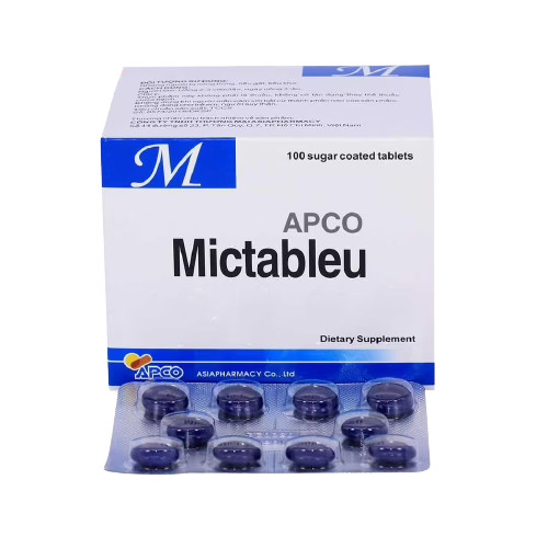 Viên uống MICTABLEU Apco Hộp 100 viên giúp thanh nhiệt lợi tiểu dùng cho người bị nóng trong, tiểu gắt, tiểu khó.