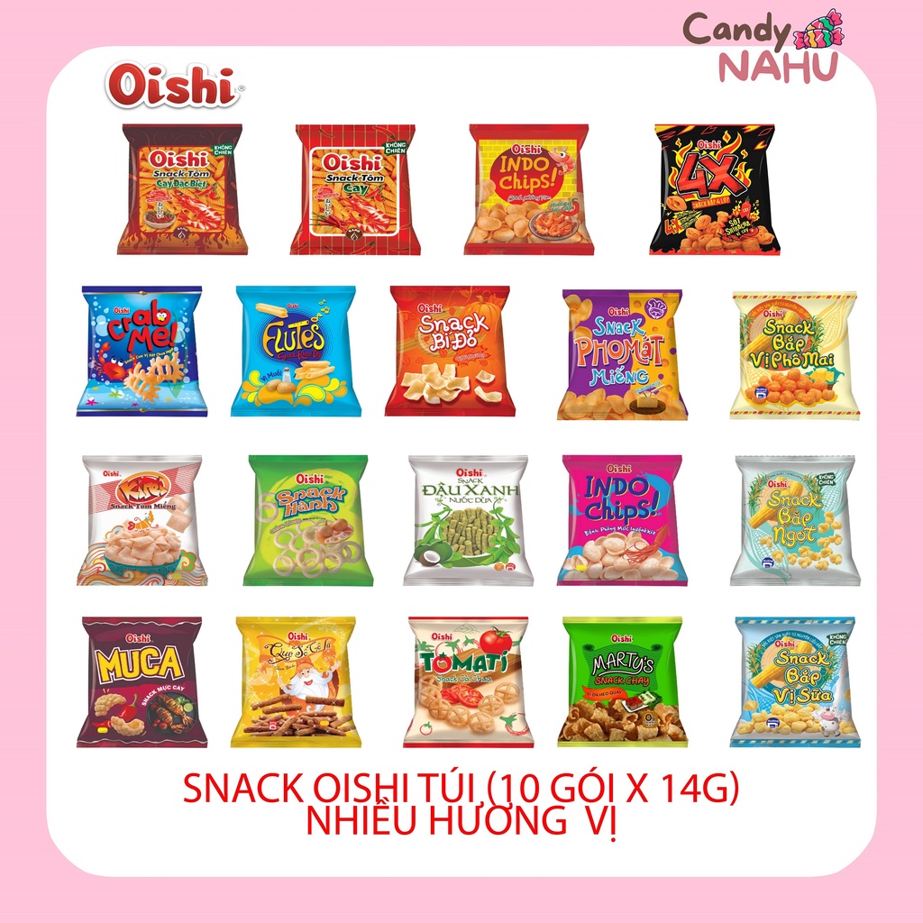 Snack Oishi túi 120g nhiều hương vị
