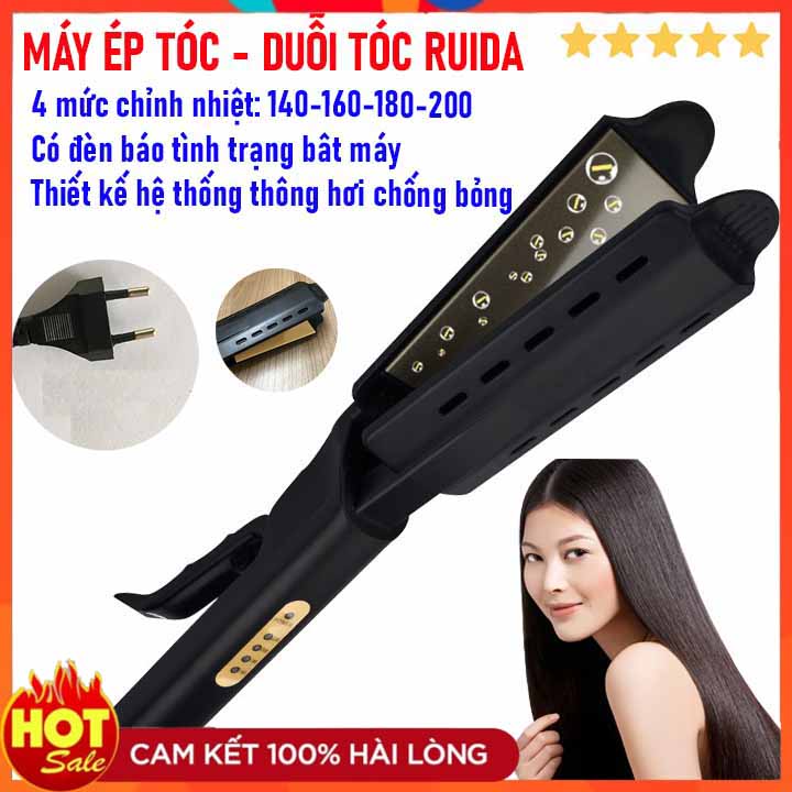 Máy kẹp tóc, ép tóc ruida, máy duỗi tóc, máy là tóc, máy uốn tóc, máy làm tóc đa năng , tạo kiểu tóc 4 mức chỉnh nhiệt, máy là tóc thẳng - máy duỗi tóc thẳng chính hãng ruida