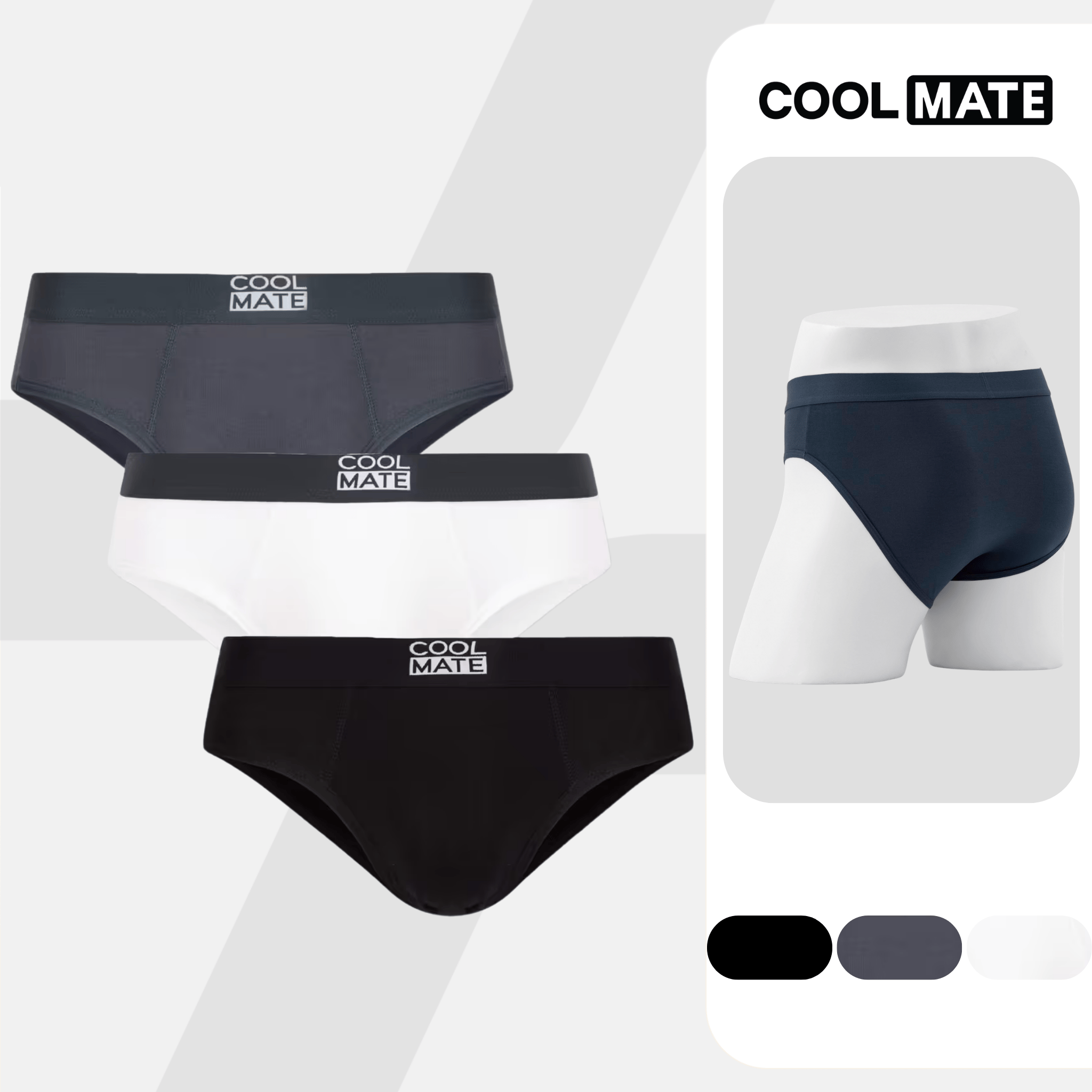 COMBO 3 Quần lót tam giác nam Brief Bamboo mềm mại, thám hút, kháng khuẩn Coolmate