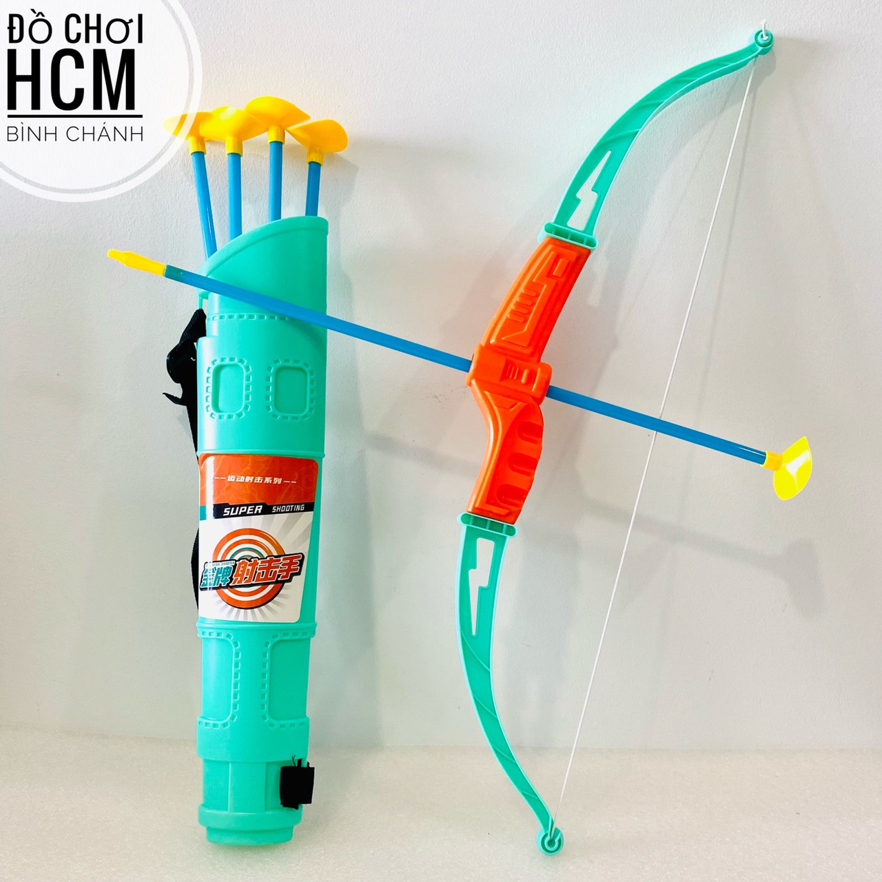 [LOẠI LỚN 50 CM] Đồ chơi trẻ em bộ bắn cung tên bằng nhựa đầu hít sillicon gồm 5 mũi tên dành cho bé thích thể thao