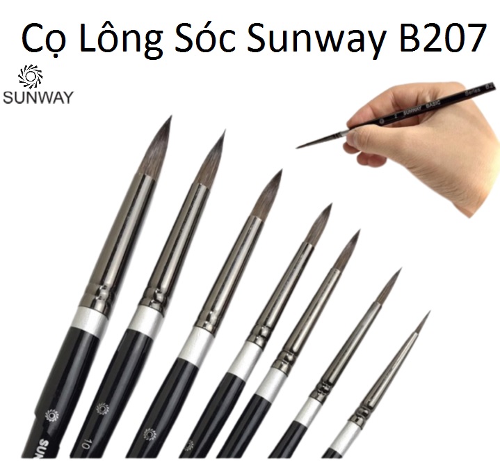 Cọ vẽ lông sóc sunway b207- vẽ màu nước,acrylic....