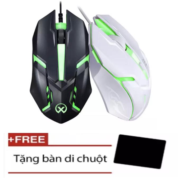 Chuột chơi game có dây đèn milang + Tặng bàn di chuột