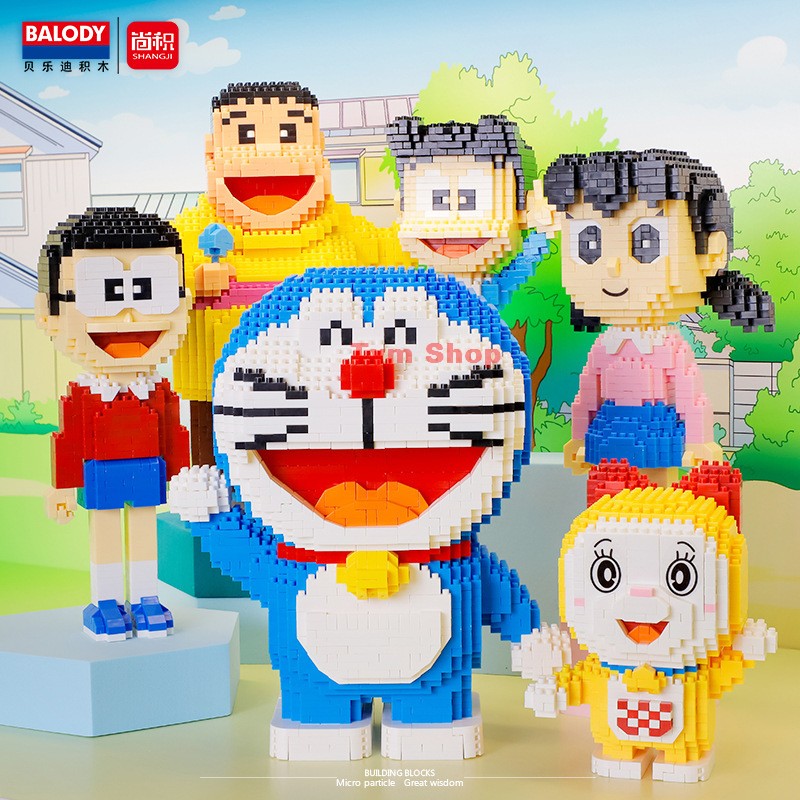 Xếp hình lego nanoblock doremon nobita seko suka chaien doremi lắp ráp nano block cho bé chính hãng