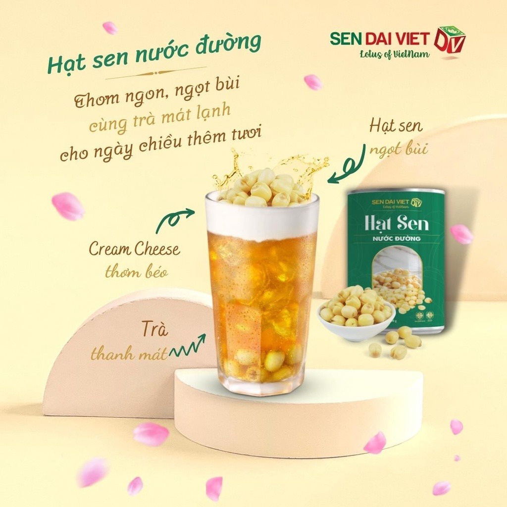Hạt Sen Nước Đường-Nguyên liệu pha chế chất lượng làm món ô long sen vàng