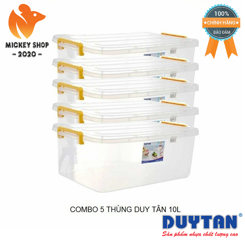 [MUA NHIỀU] Combo 5 thùng nhựa Duy Tân trong suốt 10L 41.2 x 27.2 x 14.5 cm - CHÍNH HÃNG