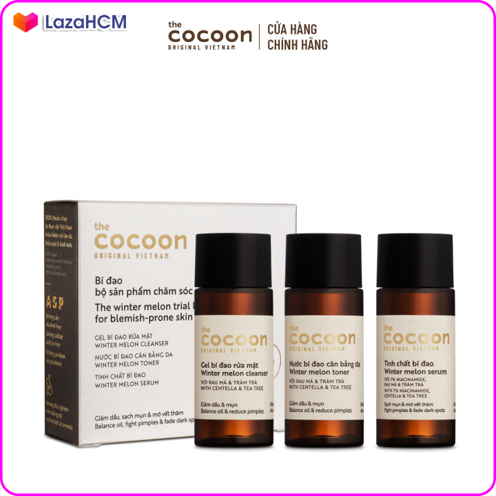 [LazaHCM] Bộ Sản Chăm Sóc Da Mụn Nhỏ Gọn Dùng Thử - Trial Kit Minisize gồm 1 Gel Bí Đao + 1 Nước Bí Đao + 1 Tinh Chất Bí Đao
