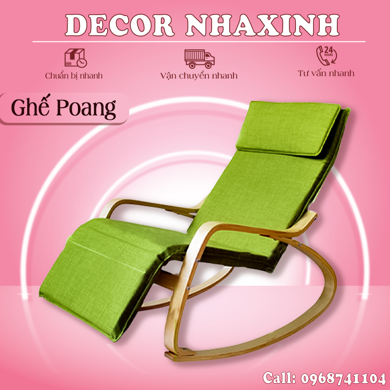 Ghế bập bênh thư giãn, ghế poang bập bênh, ghế sofa bập bênh khung gỗ bạch dương cao cấp, ghế lười sofa phòng khách, nội thất hiện đại