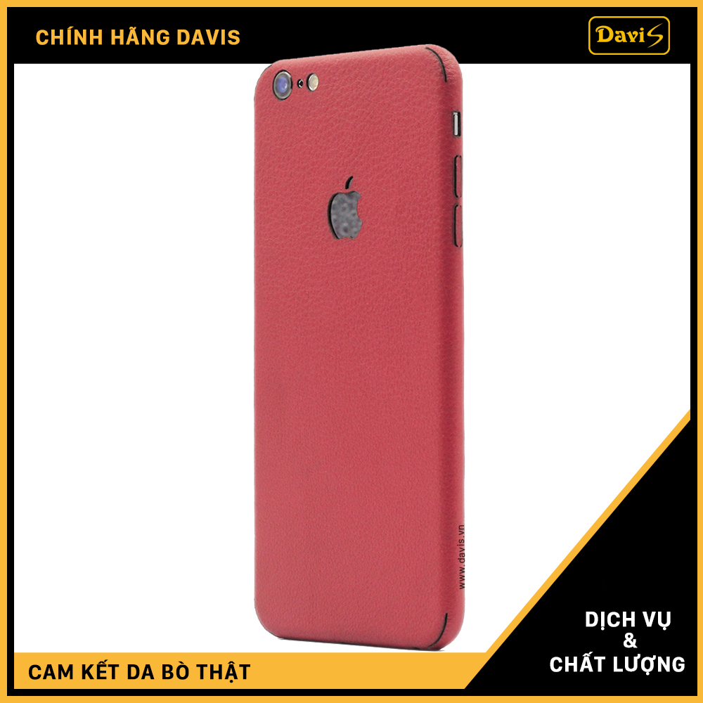 Dán da full viền iphone 6/6s Plus, làm từ da thật cao cấp - Chính hãng Davis