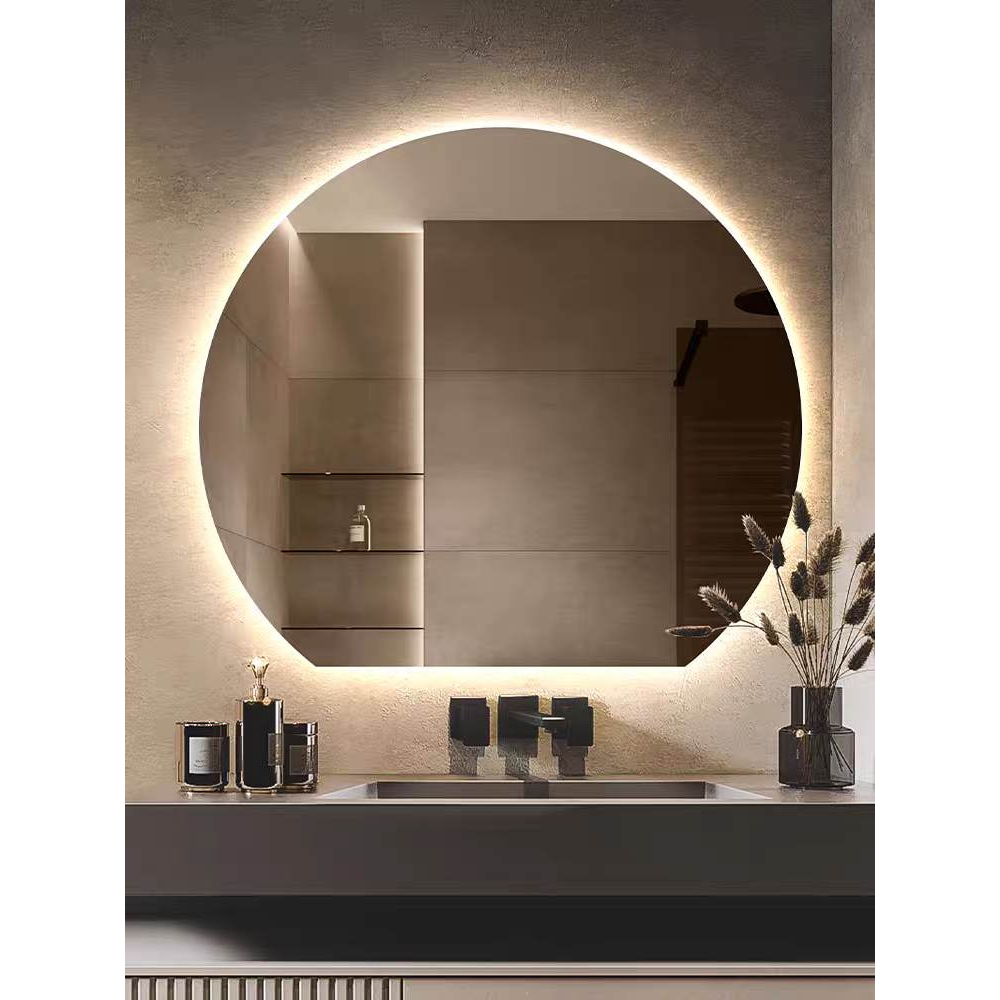  Gương tròn khuyết gương đèn led treo tường gương decor phong cách độc lạ cách điệu không gian - Azdecor shop 