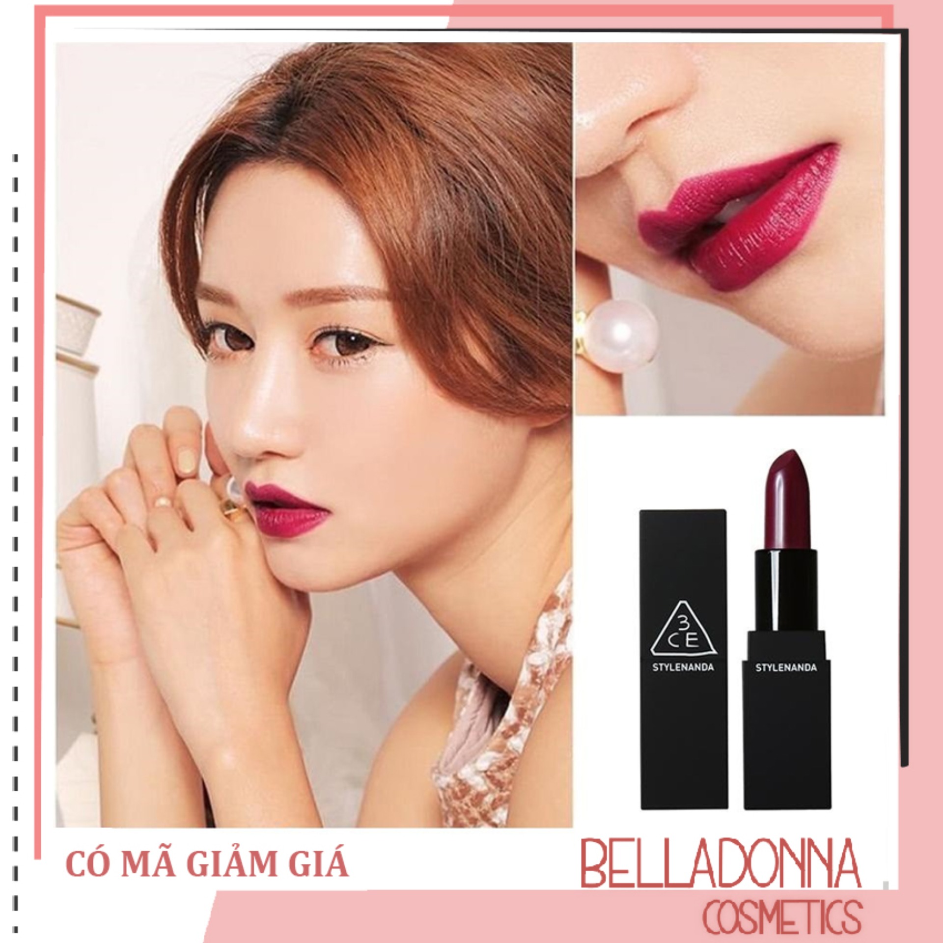 Son thỏi siêu mịn bền màu 3CE lip color #905 Gone Bad