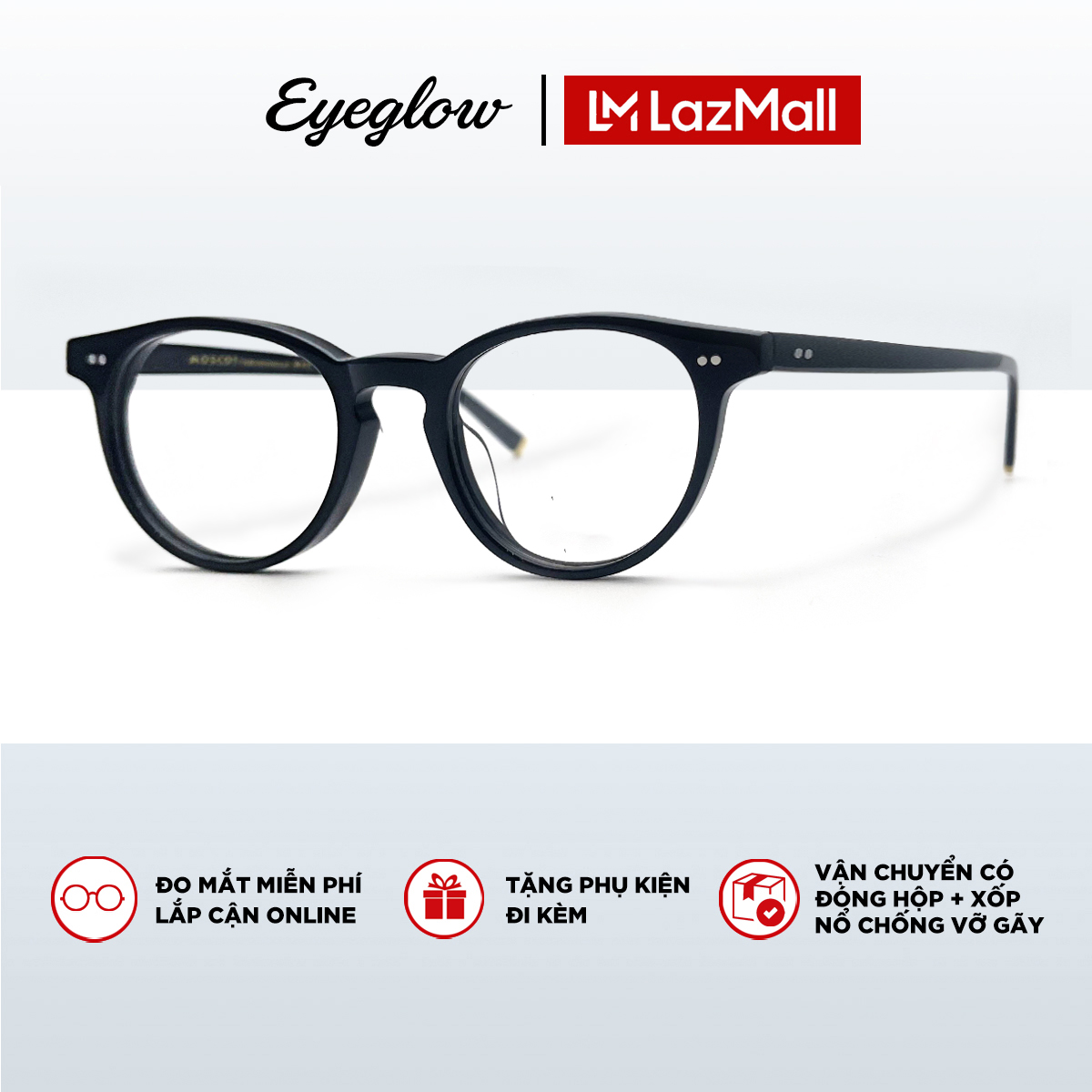 Gọng kính cận thời trang nam nữ EYEGLOW cao cấp lõi thép phù hợp nhiều gương mặt EG-JARED912