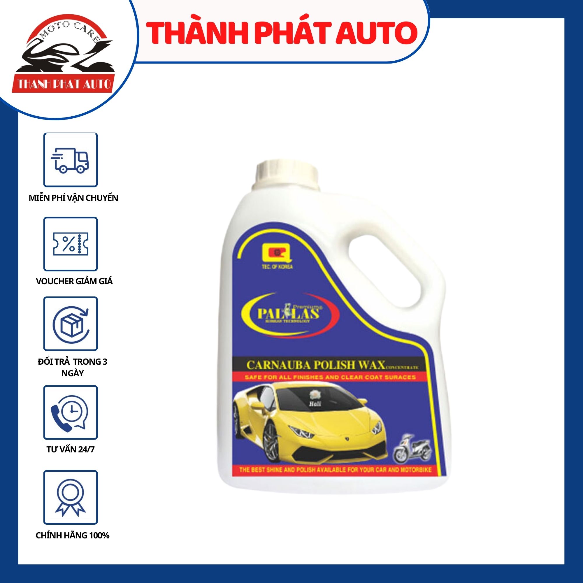 Wax dưỡng bóng sơn Pallas Polish hương Hali-1.5l