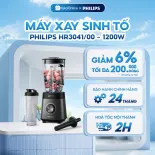 Máy Xay Sinh Tố Philips HR3041/00 1200W Series 5000 | ProBlend Plus, Cối Thủy Tinh 2L, Hàng Chính Hãng, BH 24 Tháng