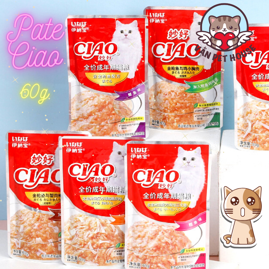 Pate Ciao cho Mèo dạng gói 60g thơm ngon bổ dưỡng