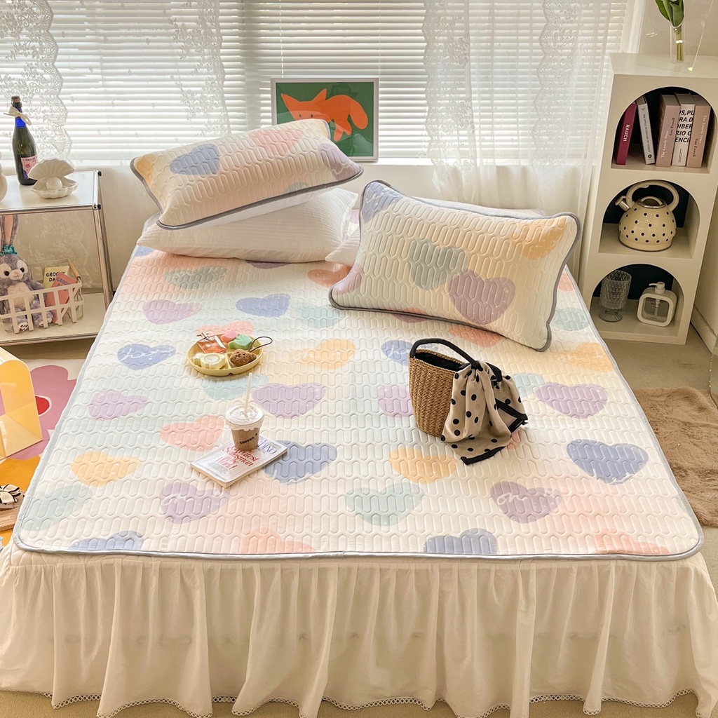 Chiếu điều hoà cao su non 5D chuẩn Loại 1, chiếu cao su Tencel mát lạnh nhập khẩu, tặng kèm 2 vỏ gối - Bông.Decor